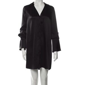 Alice + Olivia Black Satin Dress